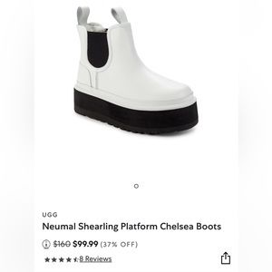 White platform Chelsea style Uggs. Size 9M New with Tags never worn!!!